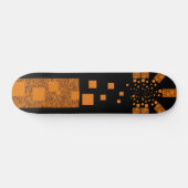Orangefarbener Skate Quadrate Sterne Skateboard (Horizontal)