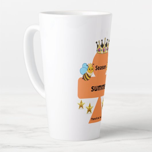 "Orangefarbener Sommer mit goldener Krone und süße Milchtasse (Linke Ecke)