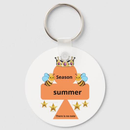 "Orangefarbener Sommer mit goldener Krone und süße Schlüsselanhänger (Vorderseite)