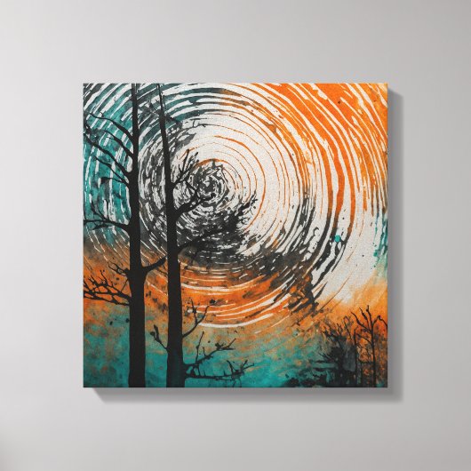 Orangefarbener Sonnenuntergang Leinwanddruck (Vorderseite)