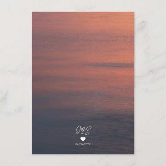 Orangefarbener Sonnenuntergang über dem See - Opti Menükarte (Rückseite)