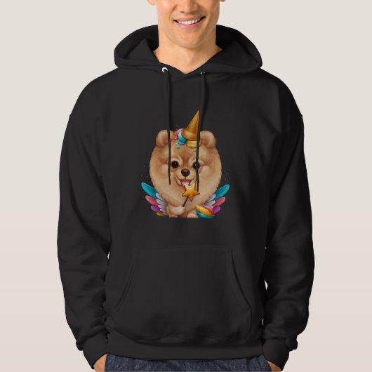Orangefarbener Spitz Eiscreme Hoodie (Vorderseite)
