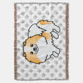 Orangefarbener Spitz Niedliche Hunde und Paws Decke (Vorderseite Vertikal)