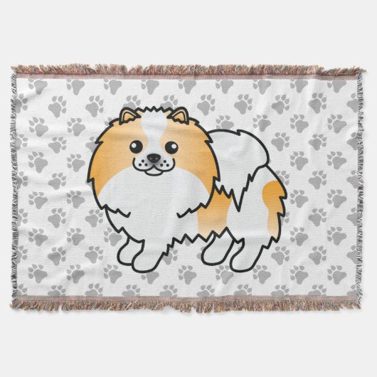 Orangefarbener Spitz Niedliche Hunde und Paws Decke (Vorderseite)