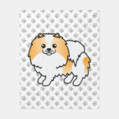 Orangefarbener Spitz Niedliche Hunde und Paws Fleecedecke (Vorderseite)