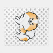 Orangefarbener Spitz Niedliche Hunde und Paws Fleecedecke (Vorderseite (Horizontal))