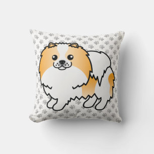 Orangefarbener Spitz Niedliche Hunde und Paws Kissen