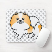 Orangefarbener Spitz Niedliche Hunde und Paws Mousepad (Mit Mouse)