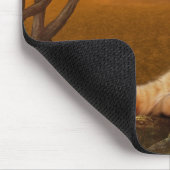 Orangefarbener Tisch in der Sonne Mousepad (Ecke)