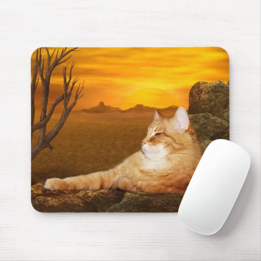 Orangefarbener Tisch in der Sonne Mousepad (Mit Mouse)