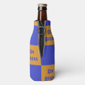 Orangefarbener und blauer "Da Beers" Getränkekühle Flaschenkühler (Flasche Rückseite)