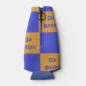 Orangefarbener und blauer "Da Beers" Getränkekühle Flaschenkühler (Rückseite)