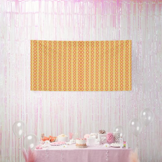orangefarbener und gelber Hintergrund mit kleinen Banner (Party)
