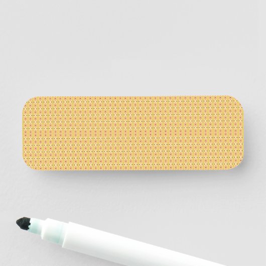 orangefarbener und gelber Hintergrund mit Kreisen Namensschild (Beispiel)