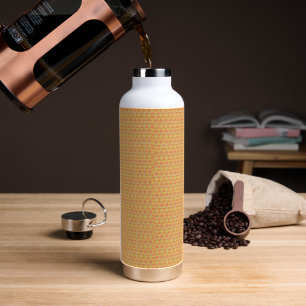 orangefarbener und gelber Hintergrund mit Muster Trinkflasche