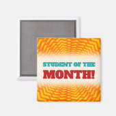 Orangefarbener und gelber Hintergrund "STUDENT DES Magnet (Vorderseite/Rückseite)