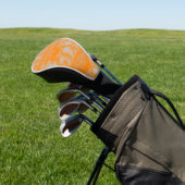 Orangefarbener und grauer Marmor Golf Headcover (In SItu)