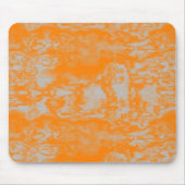 Orangefarbener und grauer Marmor Mousepad (Vorne)