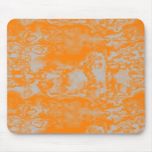 Orangefarbener und grauer Marmor Mousepad (Vorne)