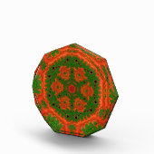 Orangefarbener und grüner Kaleidoskop Fotoblock (Rechts)
