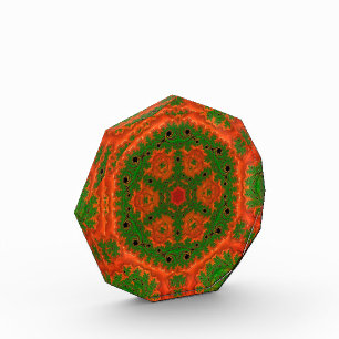 Orangefarbener und grüner Kaleidoskop Fotoblock