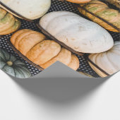 Orangefarbener und grüner Kürbisplatz Geschenkpapier (Ecke)