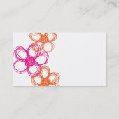 Orangefarbener und Hot-Pink-Wildblume-Hochzeitspla Visitenkarte (Rückseite)