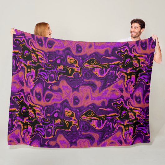 Orangefarbener und Lila Feuerstein Fleecedecke (Beispiel)
