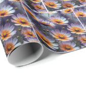 Orangefarbener und Lila Kosmos Abstrakt Geschenkpapier (Rolleneckpunkt)