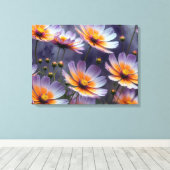 Orangefarbener und Lila Kosmos Abstrakt Leinwanddruck (Insitu (Holzboden))