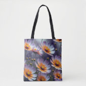 Orangefarbener und Lila Kosmos Abstrakt Tasche (Vorderseite)