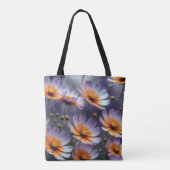 Orangefarbener und Lila Kosmos Abstrakt Tasche (Rückseite)