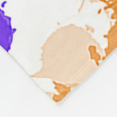Orangefarbener und Lila Spritzer Fleecedecke (Ecke)