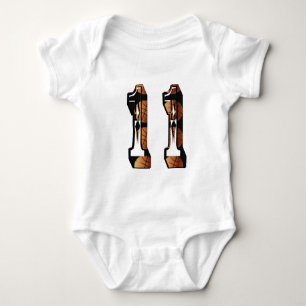 Orangefarbener und schwarzer Basketball Nummer 11, Baby Strampler