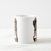 Orangefarbener und schwarzer Basketball Nummer 11, Kaffeetasse (Mittel)