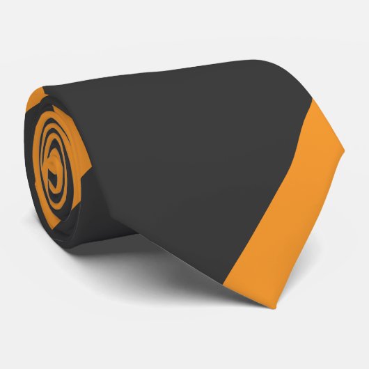 Orangefarbener und schwarzer Streifen Krawatte (Gerollt)