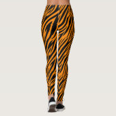 Orangefarbener und schwarzer Tiger Leggings (Rückseite)
