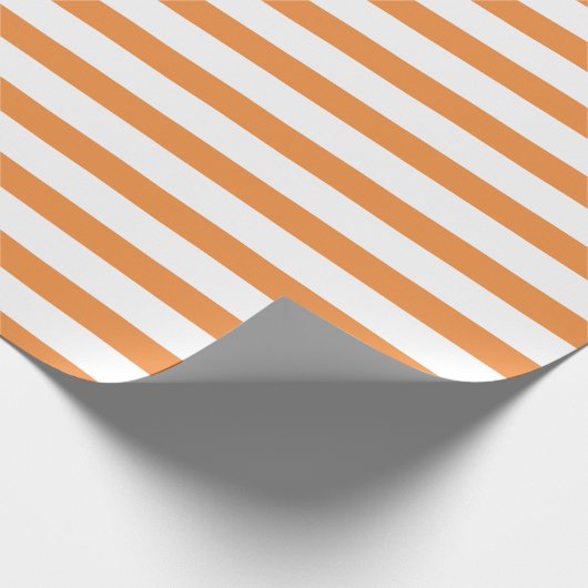 Orangefarbener und weißer horizontaler Streifen Geschenkpapier (Ecke)