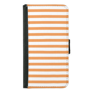 Orangefarbener und weißer Horizontalstreifen Samsung Galaxy S5 Geldbeutel Hülle