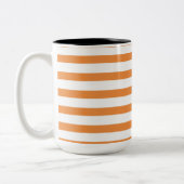 Orangefarbener und weißer Horizontalstreifen Zweifarbige Tasse (Links)