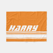 Orangefarbener und weißer individuelle Name Fleecedecke (Vorderseite (Horizontal))