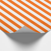 Orangefarbener und weißer Streifen Geschenkpapier (Ecke)