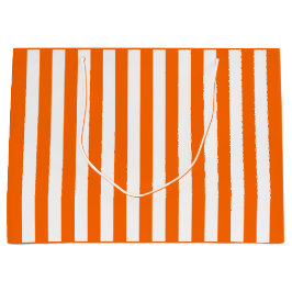 Orangefarbener und weißer Streifen Große Geschenktüte