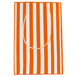 Orangefarbener und weißer Streifen Mittlere Geschenktüte