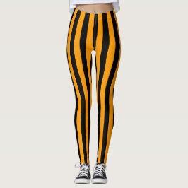 Orangefarbener vertikaler Streifen Leggings