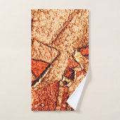 Orangefarbener Vulkangestein zeichnend Badhandtuch Set (Handtuch)
