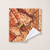 Orangefarbener Vulkangestein zeichnend Badhandtuch Set (Waschlappen)