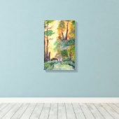 Orangefarbener Wald auf Canva Leinwanddruck (Insitu (Holzboden))