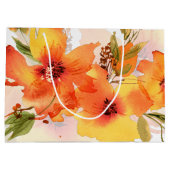 Orangefarbener Wasserfall Große Geschenktüte (Rückseite)