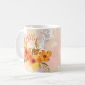 Orangefarbener Wasserfall personalisiert Kaffeetasse (Vorderseite Links)